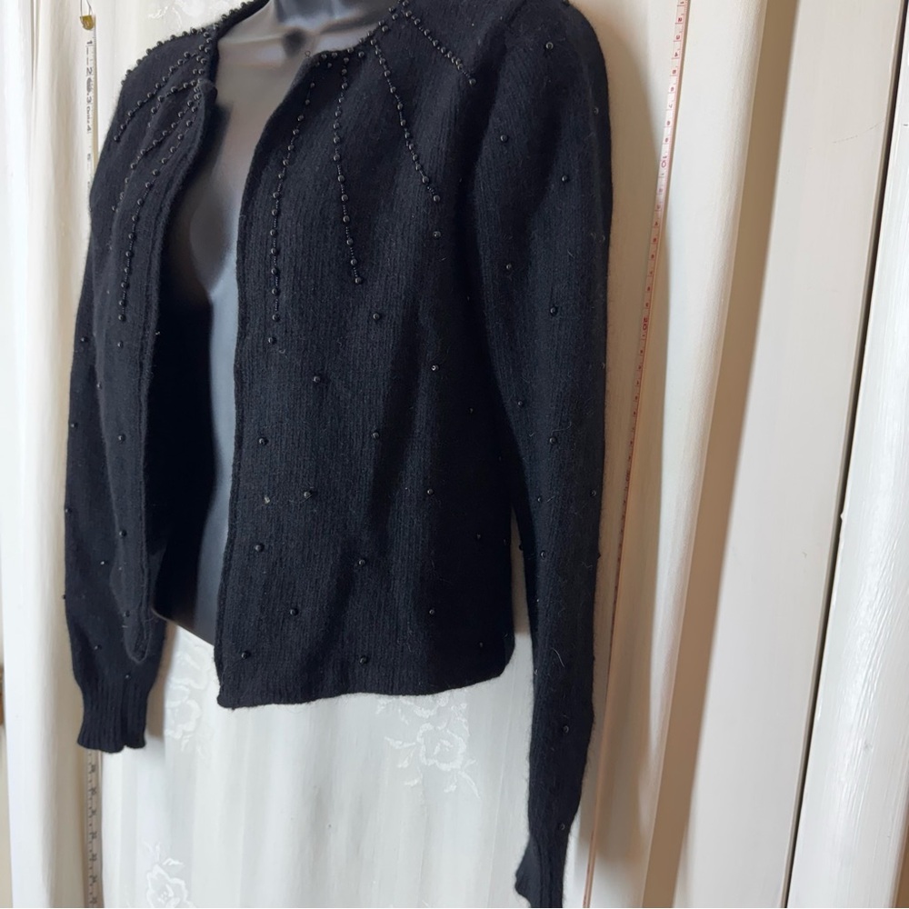 Vintage Braemar Black Beaded Cardigan - Picture 2 of 7